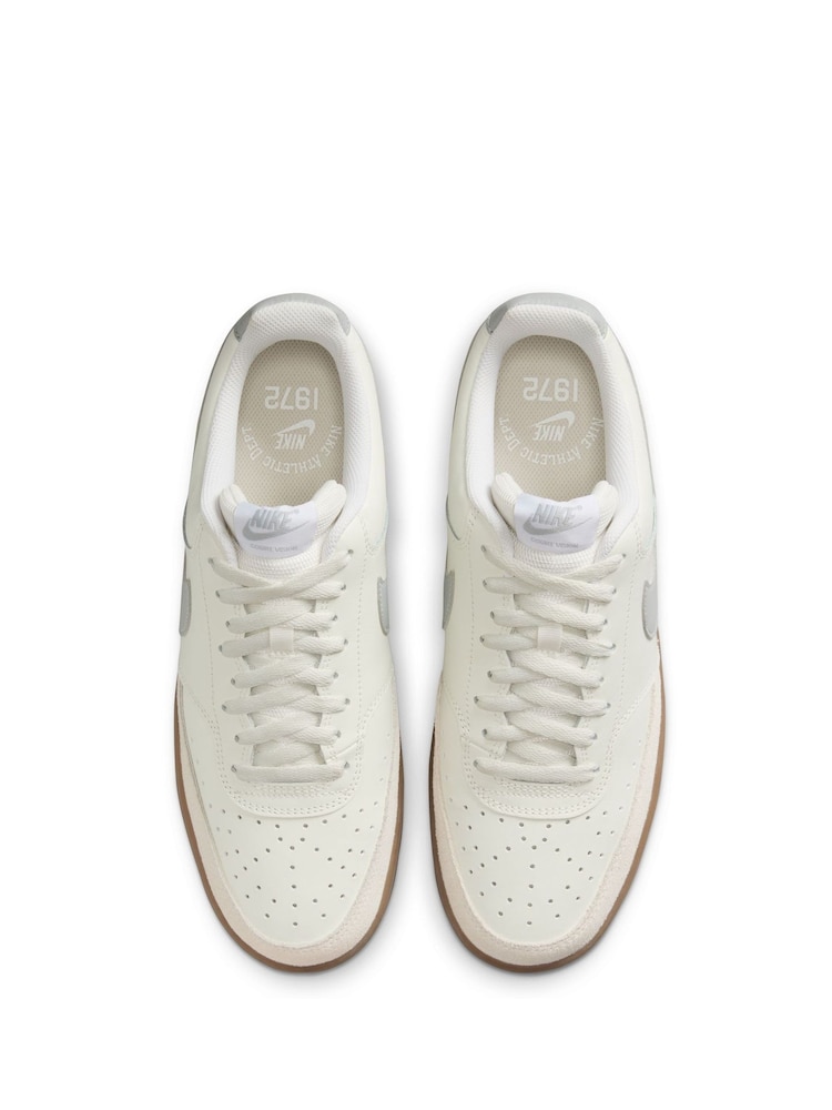 Nike Grey/Ecru Court Vision Low Trainers - Image 4 of 8