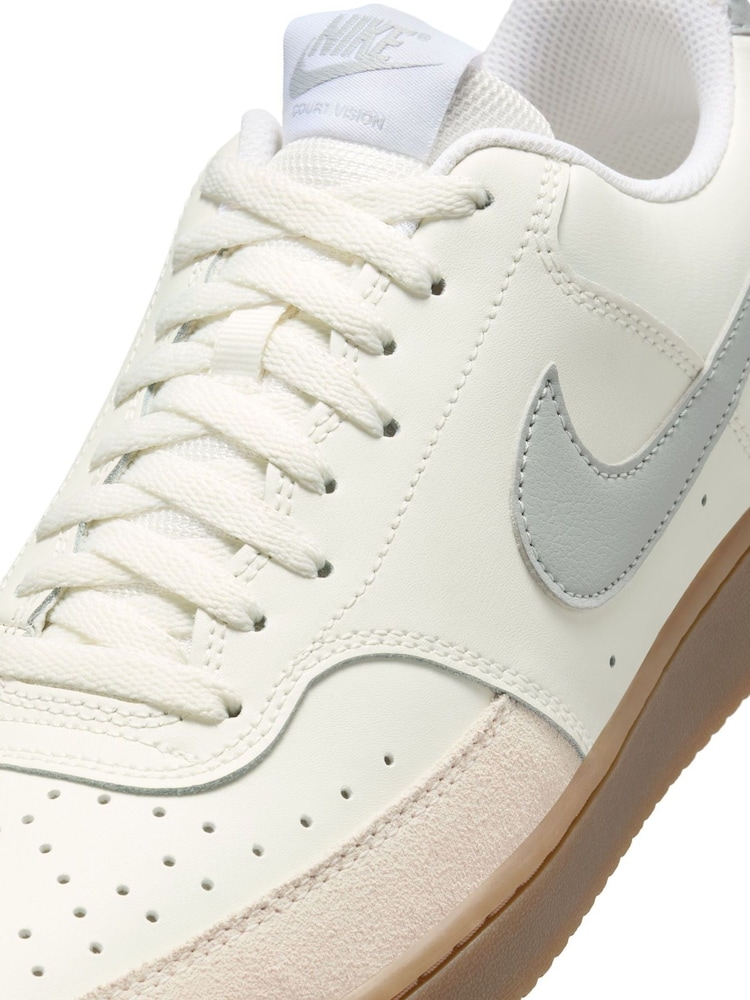 Nike Grey/Ecru Court Vision Low Trainers - Image 8 of 8