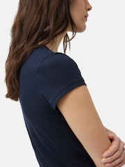 Jigsaw Navy Blue 100% Cotton Scoop Neck T-Shirt - Image 2 of 6