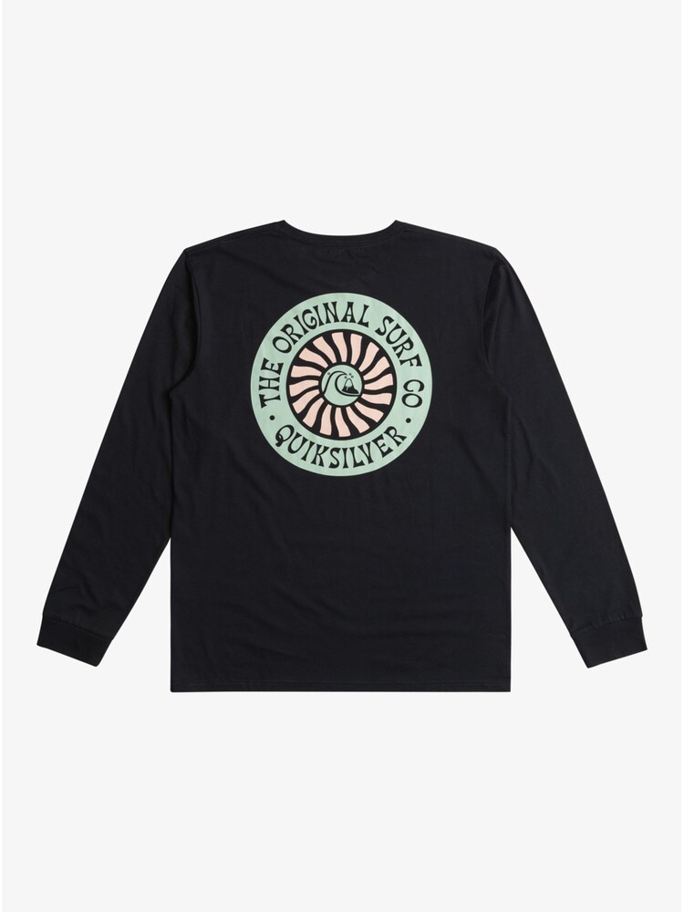 Quiksilver Black Bloom Chest Logo Long Sleeve 100% Cotton T-Shirt - Image 2 of 2