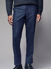 Blue Nova Fides Slim Fit Brushed Check Suit Trousers - Image 1 of 10