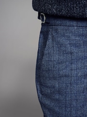 Blue Nova Fides Slim Fit Brushed Check Suit Trousers - Image 4 of 10