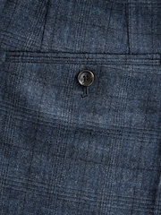 Blue Nova Fides Slim Fit Brushed Check Suit Trousers - Image 9 of 10