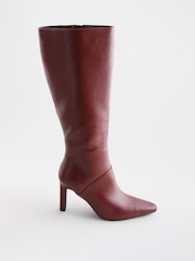 Burgundy Red Forever Comfort® Knee High Heeled Boots - Image 3 of 7
