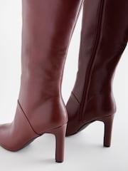 Burgundy Red Forever Comfort® Knee High Heeled Boots - Image 5 of 7