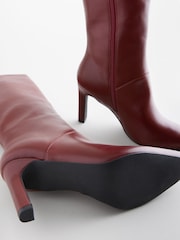 Burgundy Red Forever Comfort® Knee High Heeled Boots - Image 6 of 7