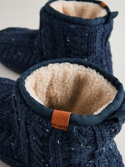 Navy Blue Knitted Boot Slippers - Image 5 of 6