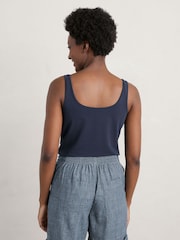 Seasalt Cornwall Blue Tidal Drift Jersey Vest - Image 3 of 6
