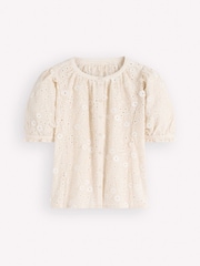Boden Cream Camille Embroidered Cotton Top - Image 5 of 5