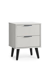 Julian Bowen Grey Alba 2 Drawer Bedside Table - Image 1 of 4