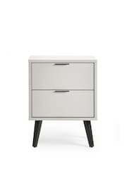 Julian Bowen Grey Alba 2 Drawer Bedside Table - Image 2 of 4