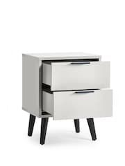 Julian Bowen Grey Alba 2 Drawer Bedside Table - Image 3 of 4