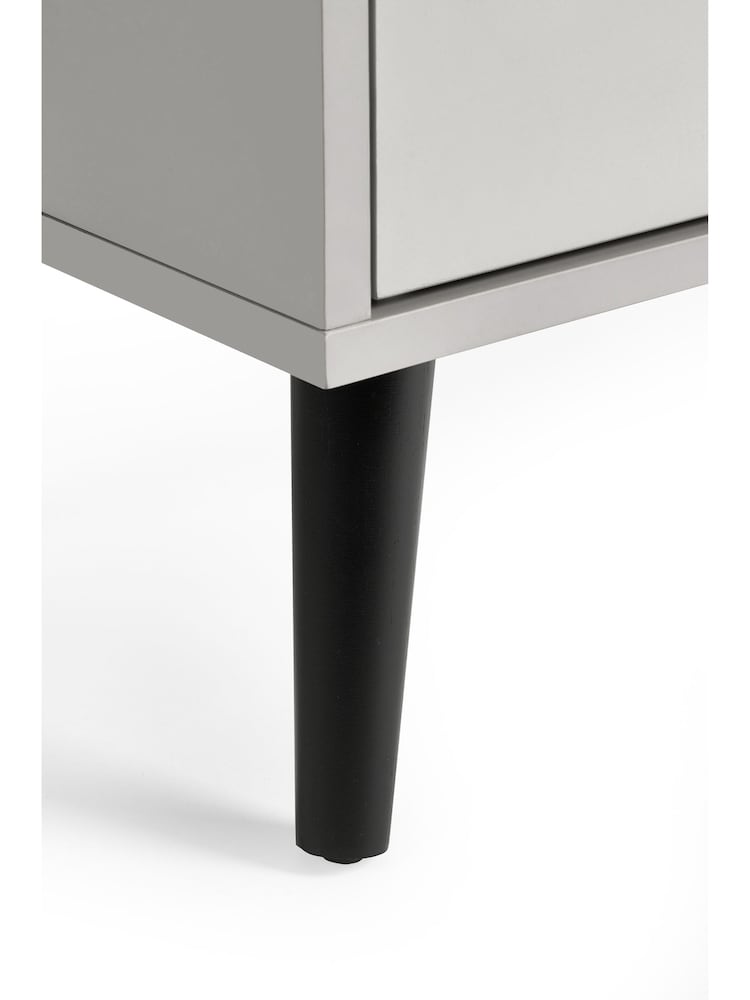 Julian Bowen Grey Alba 2 Drawer Bedside Table - Image 5 of 5