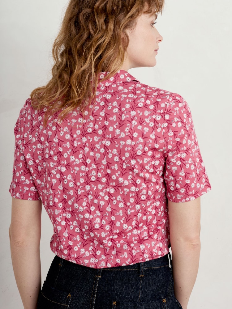 Seasalt Cornwall Pink Short Sleeve Misty Sky Shirt - Image 2 of 5