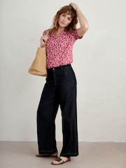 Seasalt Cornwall Pink Short Sleeve Misty Sky Shirt - Image 3 of 5