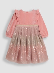 JoJo Maman Bébé Pink Sequin Party Dress - Image 1 of 4