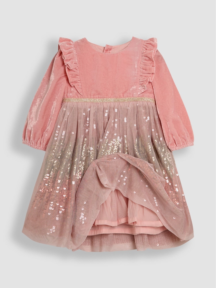 JoJo Maman Bébé Pink Sequin Party Dress - Image 2 of 4