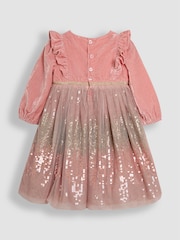 JoJo Maman Bébé Pink Sequin Party Dress - Image 3 of 4
