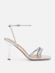 pilak - Simmi London Ansy Diamante Heeled Sandals - Larawan 2 ng 4
