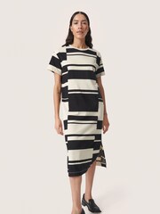 100% Cotton Eva Short Sleeve Crew Neck Midi Dress - Image 1 of 6