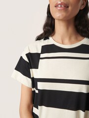 100% Cotton Eva Short Sleeve Crew Neck Midi Dress - Image 4 of 6