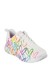 Skechers White Womens Uno Lite Heart Of Hearts Trainers - Image 2 of 3