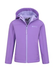 Mountain Warehouse Purple Chrome Exodus Kids Water Resistant Softshell Jacket - Image 1 of 5