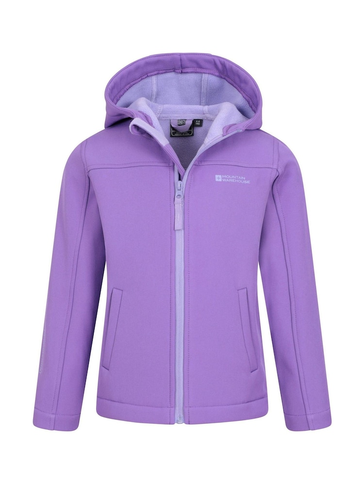 Mountain Warehouse Purple Chrome Exodus Kids Water Resistant Softshell Jacket - Image 1 of 5