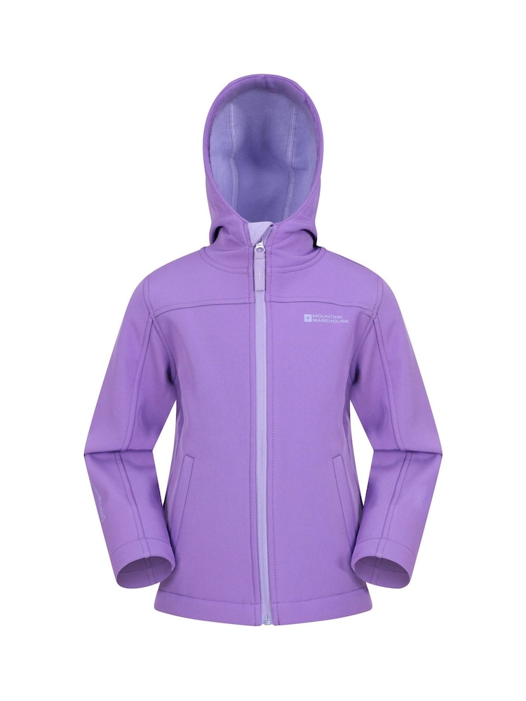 Mountain Warehouse Purple Chrome Exodus Kids Water Resistant Softshell Jacket - Image 2 of 5