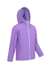 Mountain Warehouse Purple Chrome Exodus Kids Water Resistant Softshell Jacket - Image 3 of 5