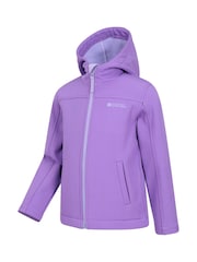 Mountain Warehouse Purple Chrome Exodus Kids Water Resistant Softshell Jacket - Image 4 of 5