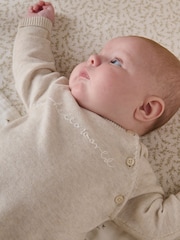Mamas & Papas 2 Piece Cream Hello World 100% Cotton Knit Set - Image 2 of 5