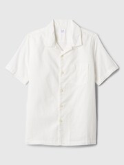 Gap White Short Sleeve Linen Cotton Shirt (4-13yrs) - Image 1 of 1