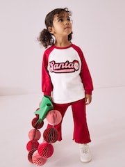 Red Santa Long Sleeve 100% Cotton T-Shirt and Flare Leggings Set (3mths-7yrs) - Image 1 of 8
