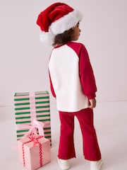 Red Santa Long Sleeve 100% Cotton T-Shirt and Flare Leggings Set (3mths-7yrs) - Image 2 of 8