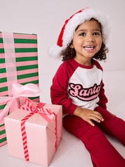 Red Santa Long Sleeve 100% Cotton T-Shirt and Flare Leggings Set (3mths-7yrs) - Image 3 of 8
