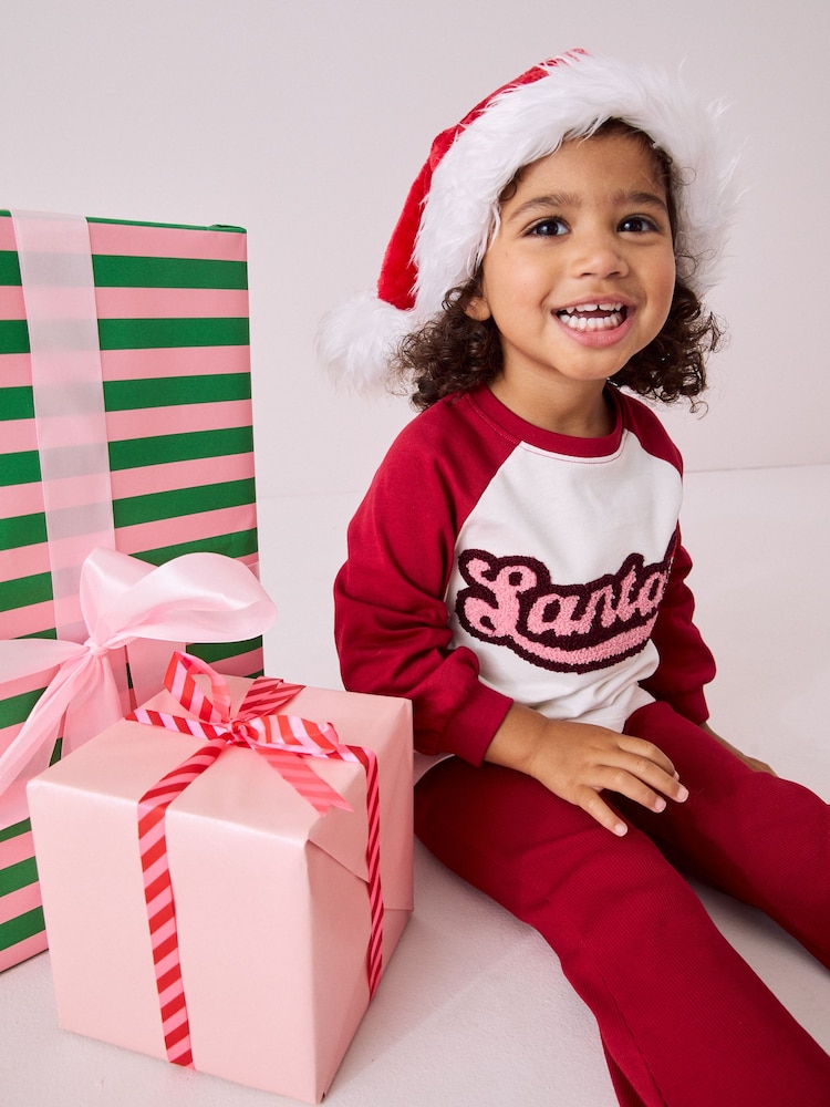 Red Santa Long Sleeve 100% Cotton T-Shirt and Flare Leggings Set (3mths-7yrs) - Image 3 of 8