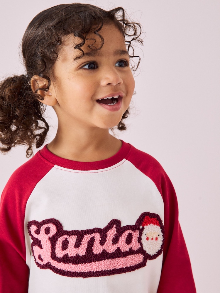 Red Santa Long Sleeve 100% Cotton T-Shirt and Flare Leggings Set (3mths-7yrs) - Image 4 of 8