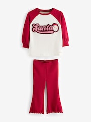 Red Santa Long Sleeve 100% Cotton T-Shirt and Flare Leggings Set (3mths-7yrs) - Image 5 of 8