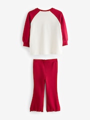 Red Santa Long Sleeve 100% Cotton T-Shirt and Flare Leggings Set (3mths-7yrs) - Image 6 of 8