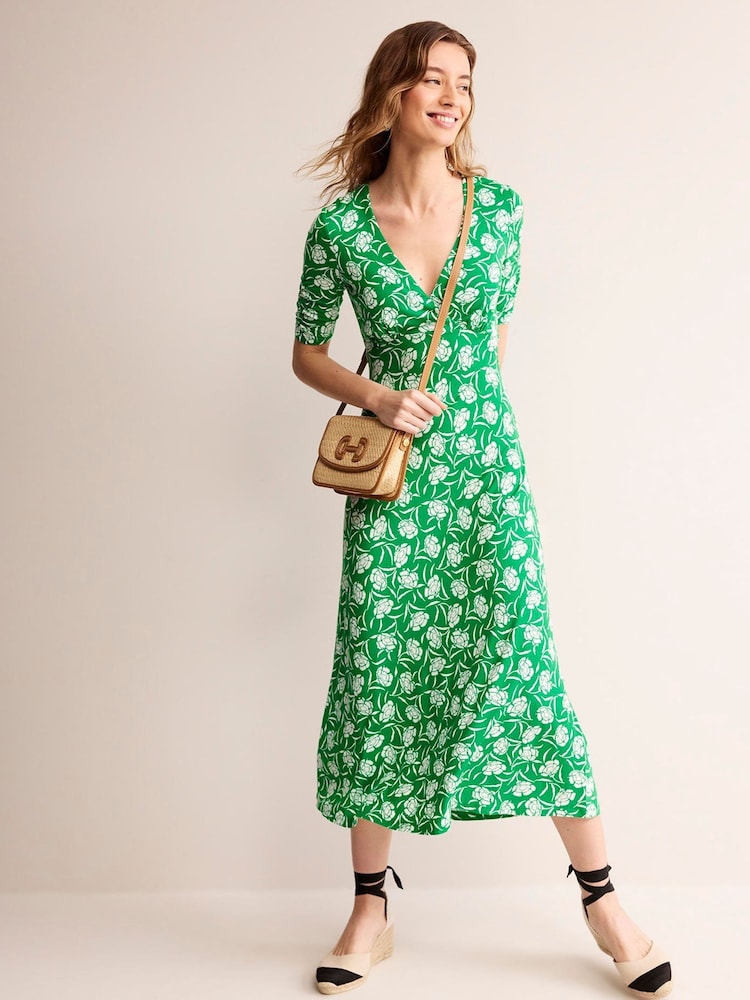 Boden Green Rebecca Jersey Midi Tea Dress - Image 1 of 5