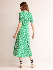 Boden Green Rebecca Jersey Midi Tea Dress - Image 2 of 5
