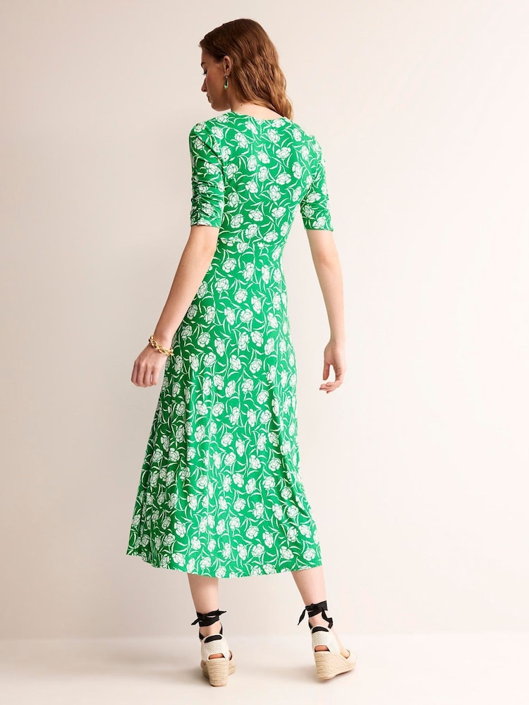 Boden Green Rebecca Jersey Midi Tea Dress - Image 2 of 5