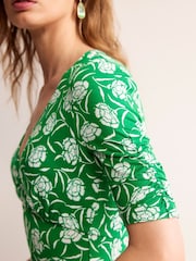 Boden Green Rebecca Jersey Midi Tea Dress - Image 4 of 5