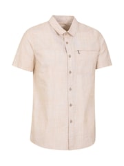 Mountain Warehouse Cream Dove Mens Coconut Slub Texture Short Sleeve 100% Cotton Shirt - Image 2 of 5