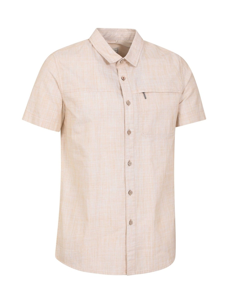 Mountain Warehouse Cream Dove Mens Coconut Slub Texture Short Sleeve 100% Cotton Shirt - Image 2 of 5