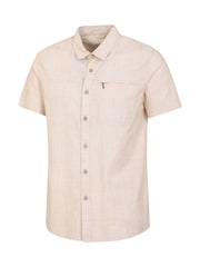 Mountain Warehouse Cream Dove Mens Coconut Slub Texture Short Sleeve 100% Cotton Shirt - Image 3 of 5