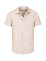 Mountain Warehouse Cream Dove Mens Coconut Slub Texture Short Sleeve 100% Cotton Shirt - Image 4 of 5