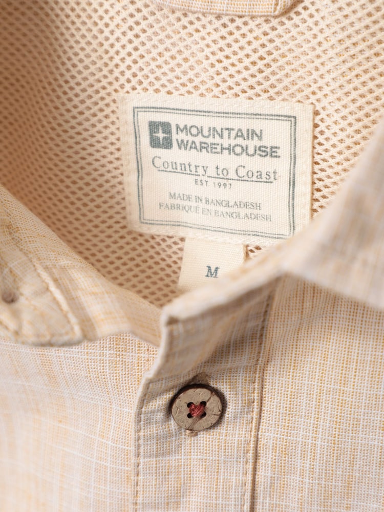 Mountain Warehouse Cream Dove Mens Coconut Slub Texture Short Sleeve 100% Cotton Shirt - Image 5 of 5