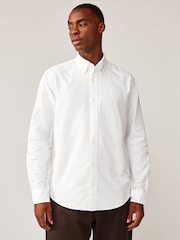 White 100% Cotton Long Sleeve Oxford Shirts 3 Pack - Image 2 of 9